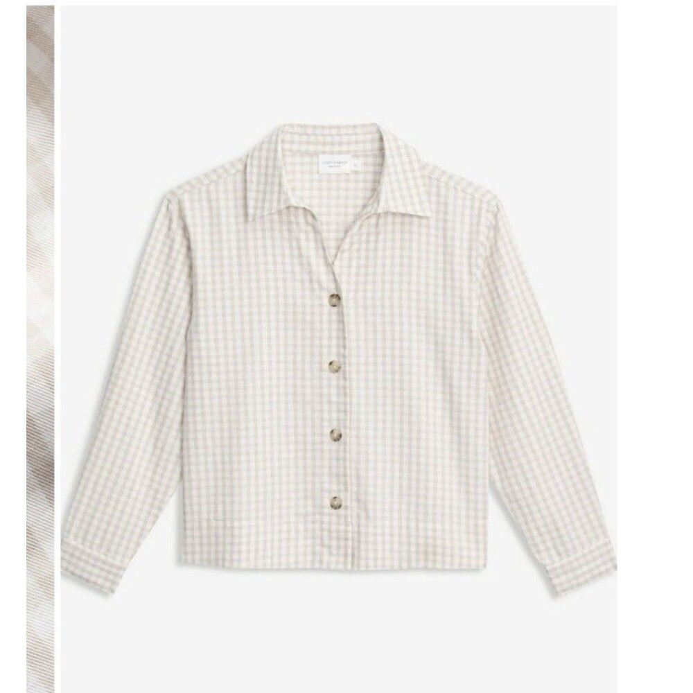 NWT Cozy Earth Women's Long Sleeve Button Down Sunkissed Gingham S